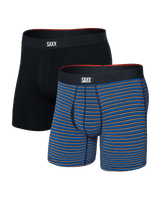 Saxx Saxx Men's Vibe Xtra Soft Comfor Boxers 2 Pack -RAILROAD STRIPE/BLACK RAILROAD STRIPE/BLACK M Mens Boxer Brief Underwear