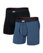 Saxx Saxx Men's Vibe Xtra Soft Comfor Boxers 2 Pack -RAILROAD STRIPE/BLACK RAILROAD STRIPE/BLACK M Mens Boxer Brief Underwear