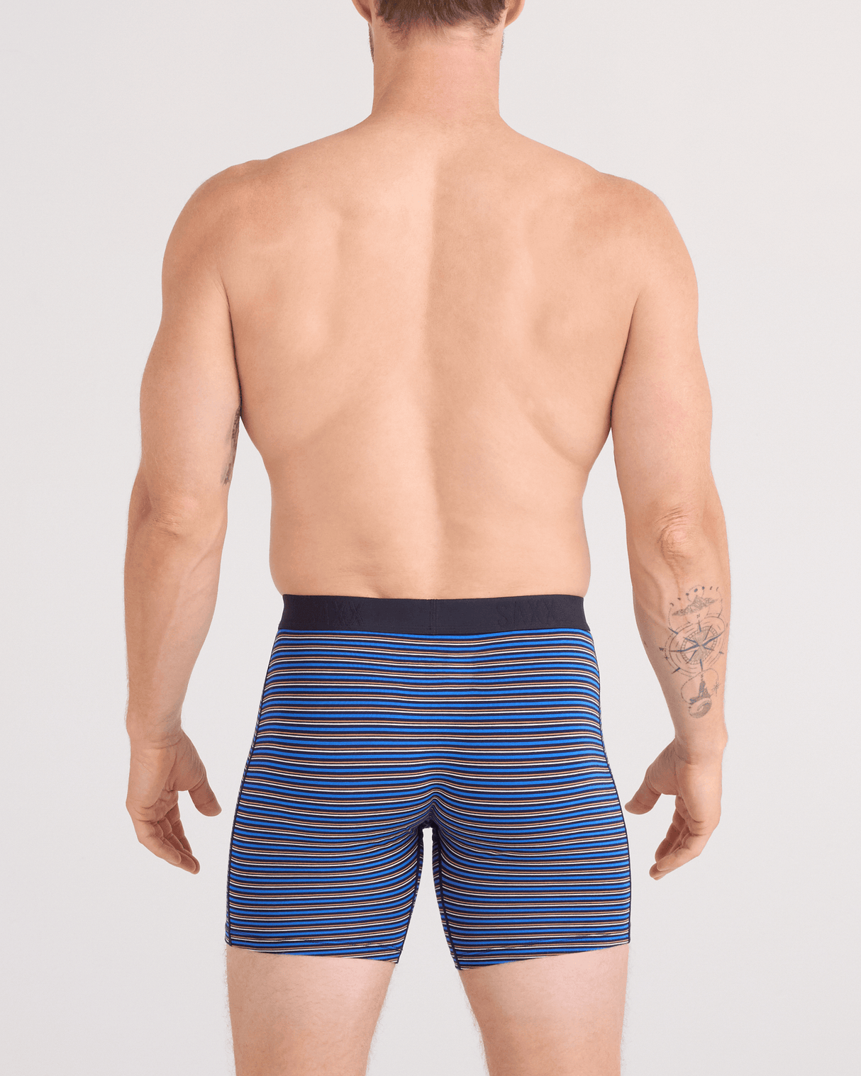 Saxx Saxx Men's Vibe Xtra Soft Comfor Boxers 2 Pack -RAILROAD STRIPE/BLACK RAILROAD STRIPE/BLACK M Mens Boxer Brief Underwear