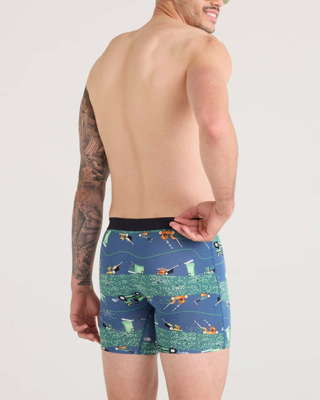 Saxx Saxx Men's Vibe XTRA Boxer Brief Fly - BUZZCUT-DARK DENIM BUZZCUT-DARK DENIM M Mens Boxer Brief Underwear