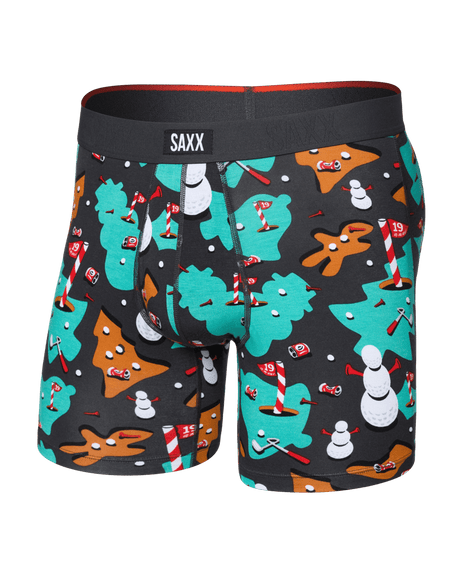 Saxx Saxx Men's Vibe XTRA Boxer Brief Fly - 19TH HOLE-IDAYS-FD BLACK 19TH HOLE-IDAYS-FD BLACK M Mens Boxer Brief Underwear