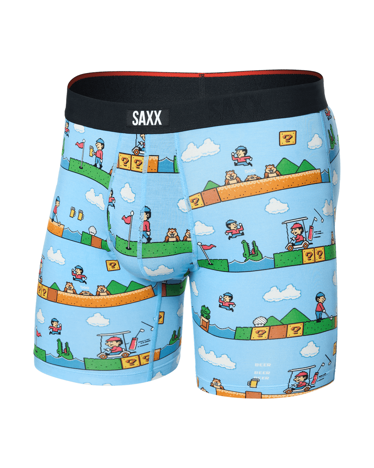 Saxx Saxx Men's Vibe XTRA Boxer Brief Fly - OUT OF BOUNDS-BLUE OUT OF BOUNDS-BLUE M Mens Boxer Brief Underwear