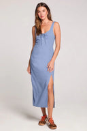 Saltwater Luxe Saltwater Luxe Women's Woven Tank Midi Dress - Worn Blue Worn Blue S Womens Long Dresses