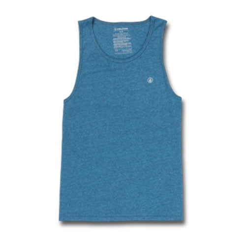 Men's Volcom Solid Heather Tank in Royal Blue Heather.