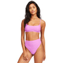 Billabong Billabong Tanlines Avery Mini Crop Top Bright Orchid S Womens Bikini Tops
