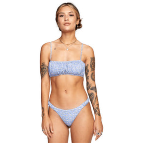 RVCA RVCA Mille Medium Rise French Bikini Bottoms Grey Purple S Womens Bikini Bottoms