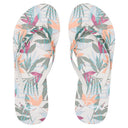 Roxy Roxy Portofino III Flip Flops White/C Pink/Floral Print 5 Womens Sandals Flip Flop 5 to 11