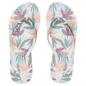 Roxy Roxy Portofino III Flip Flops White/C Pink/Floral Print 5 Womens Sandals Flip Flop 5 to 11