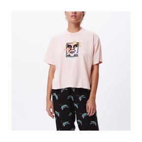 Obey Obey Womens Flower Dance Custom Crop Tee CHAMPAGNE S Womens T-Shirts