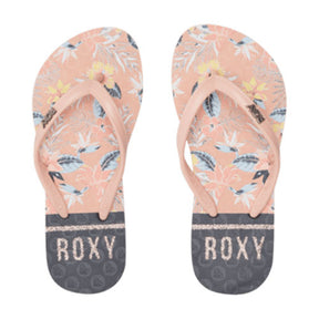 Roxy Roxy RG Viva Stamp II Youth Flip Flops LT Peach 11 Youth Girls Slip on Sandals 5T-13T & 1-7 US Size