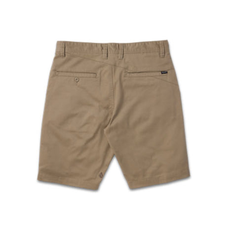 Men's Volcom Frickin Modern Stretch 21 Inch Casual Shorts in Khaki.