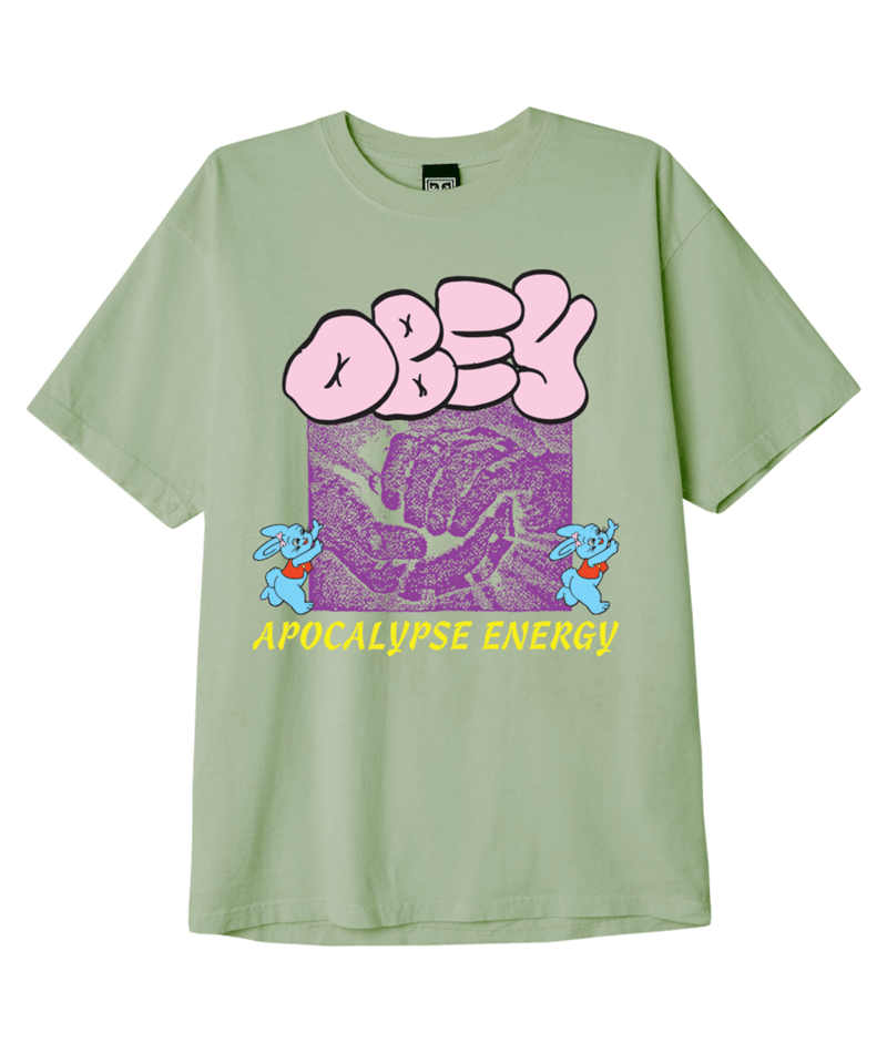 Obey Mens Apocalypse Energy Heavyweight Pigment Dye Tee