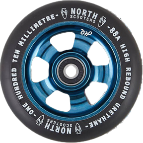 North Scooters North HQ 88A - Wheels BLUE-BLACK PU 110MM Scooter Wheels