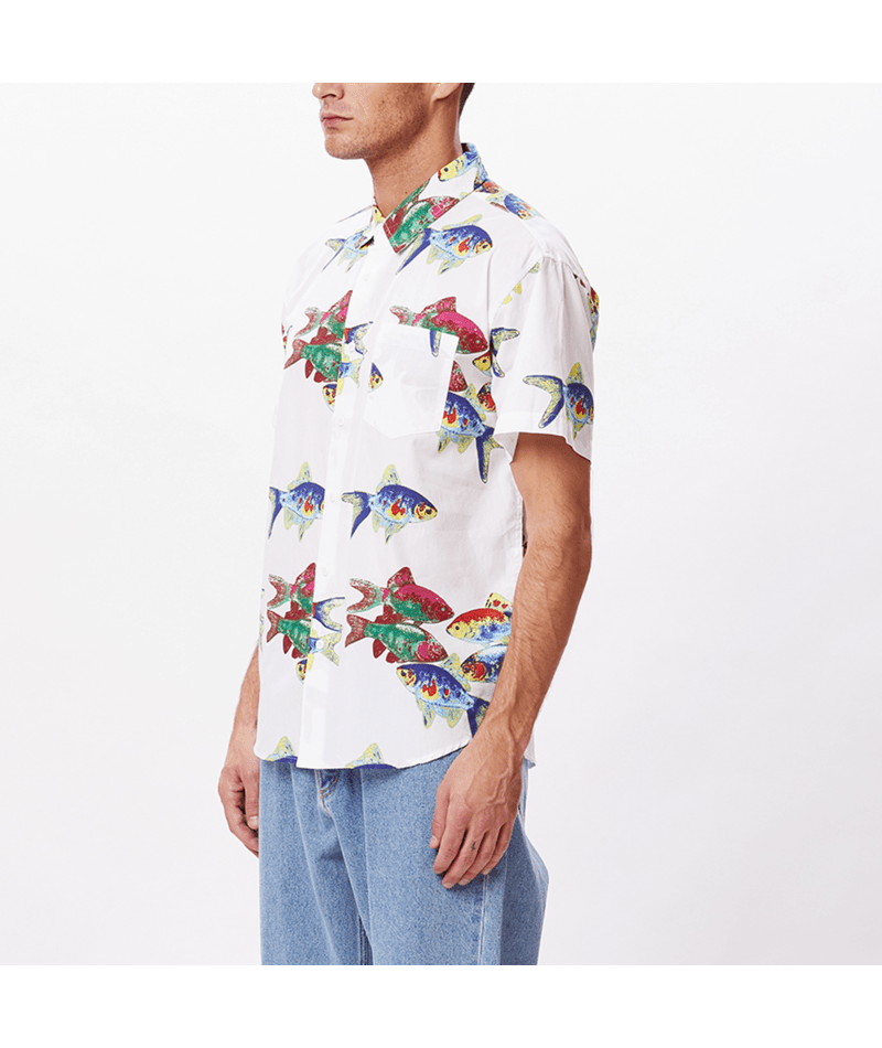 Obey Mens Fishbowl Woven Button Up Shirt