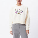 Obey Obey Womens Butterfly Crew Specialty Fleece Unbleached S Womens Long Sleeve Shirts