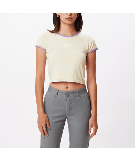 Obey Womens Alton Cropped Ringer T-Shirt