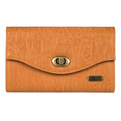 roxy pink motel faux leather wallet front view womens wallets camel erjaa03400-nlf0