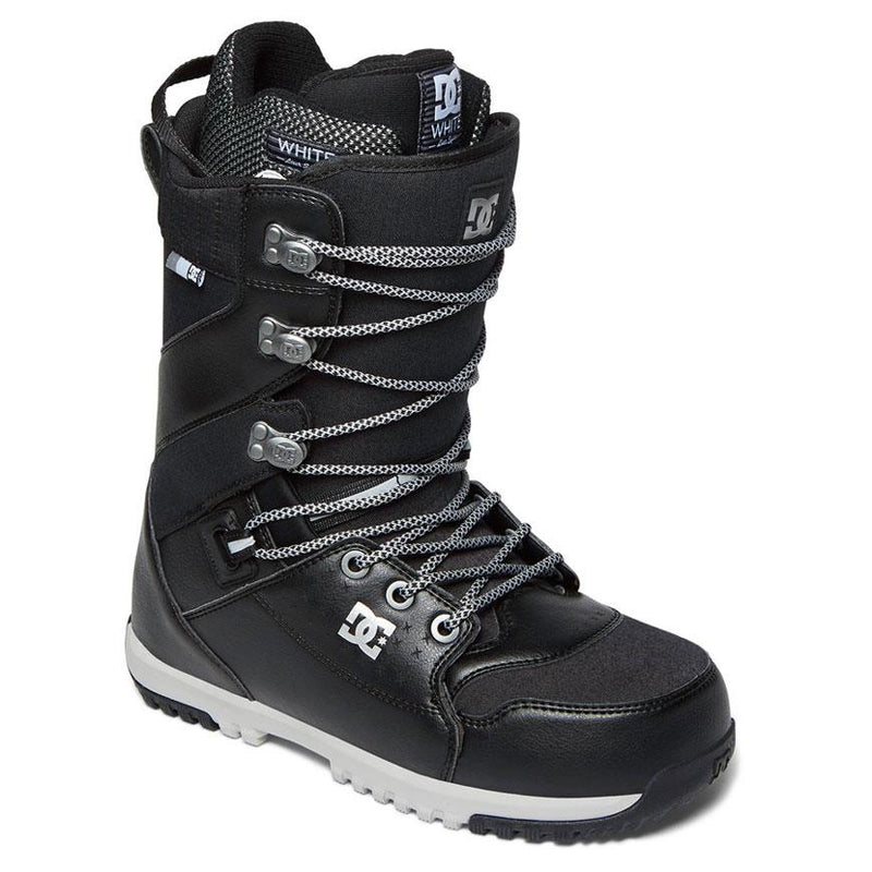dc Mutiny Lace Up Snowboard Boots front view mens lace snowboard boots black adyo20034-blk