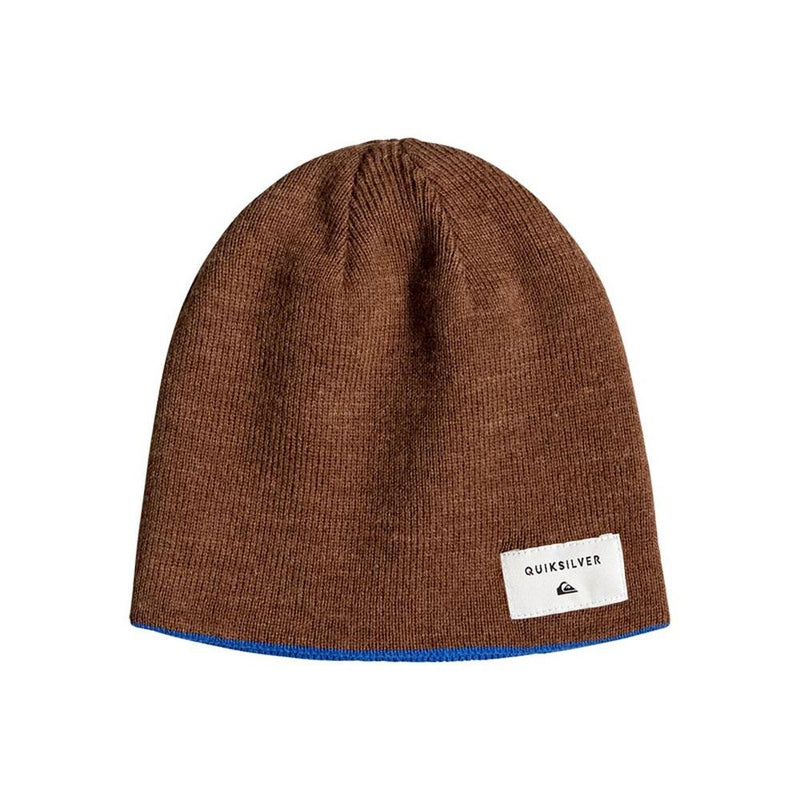 quicksilver Reversible Beanie front view Youth Toques brown eqbha03021-xccb