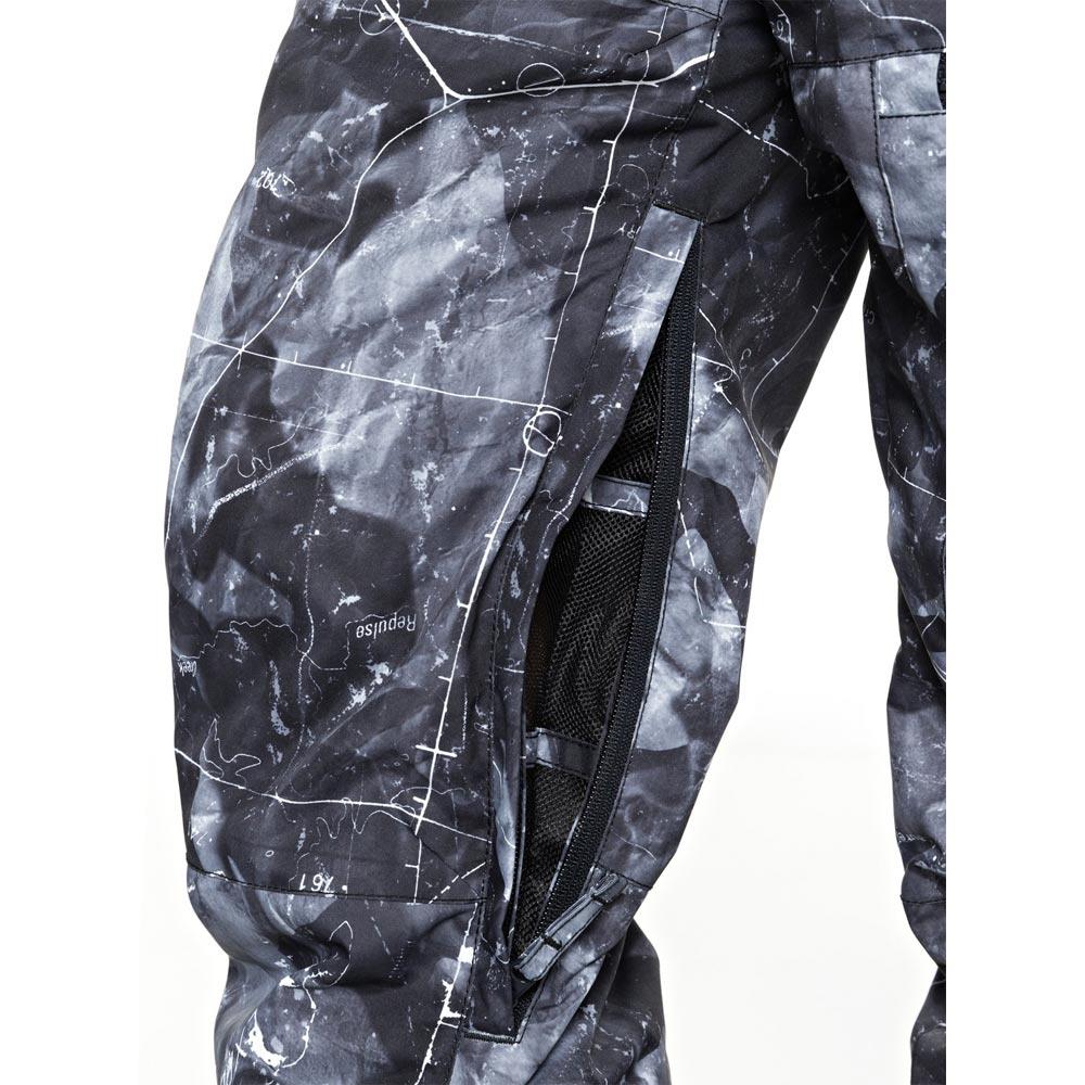 quicksilver stratus bib snowpants close-up view Youth Snowboard Pants black/grey