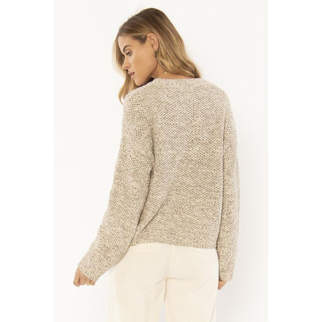 a808mama-oat Amuse Society Amalia Sweater oatmeal back