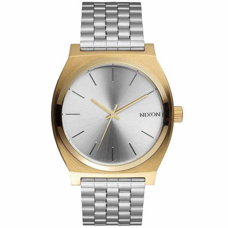 A045-2062-00, Gold/Silver/Silver, Nixon Time Teller Watch, Unisex Metal band watch,