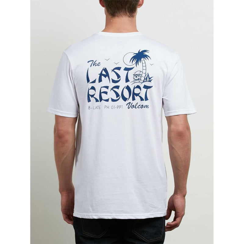 volcom Last Resort S/S Pocket Tee back view Mens T-Shirts Short Sleeve white a5011808-wht
