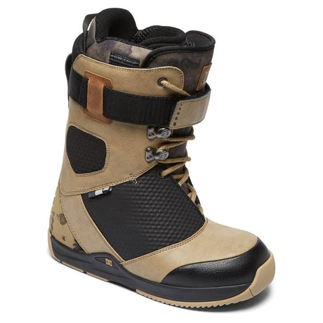 dc tucknee side view mens lace snowboard boots tan