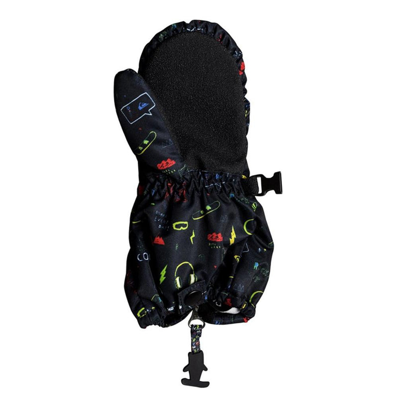QUCKSILVER INDIE KIDS MITTS BACK VIEW YOUTH MITTS BLACK