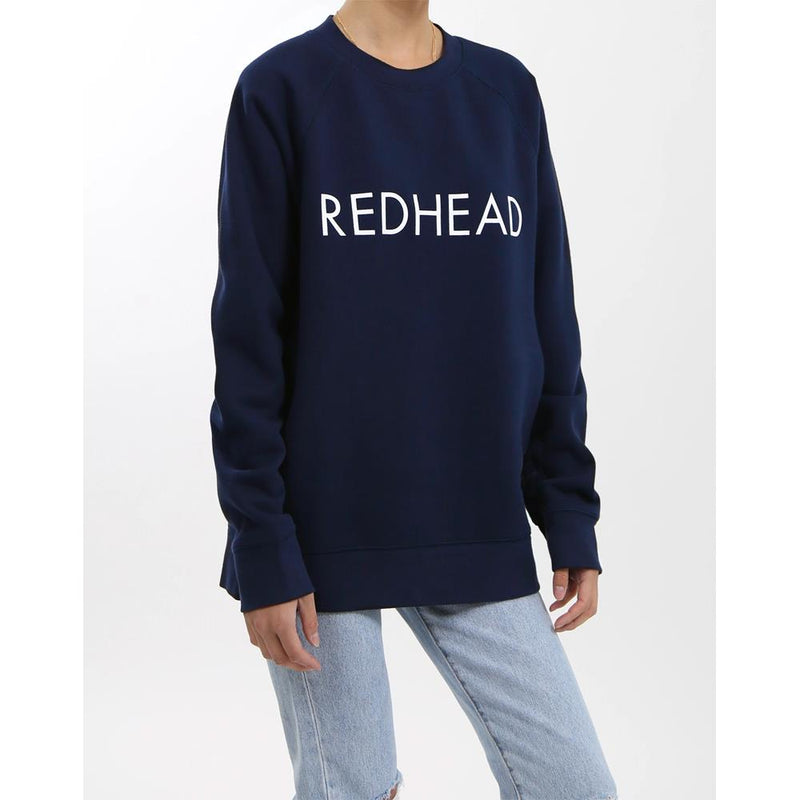 Brunette the Label, Redhead Crew Sweatshirt, Womens Sweatshirts, Navy, BTLF022
