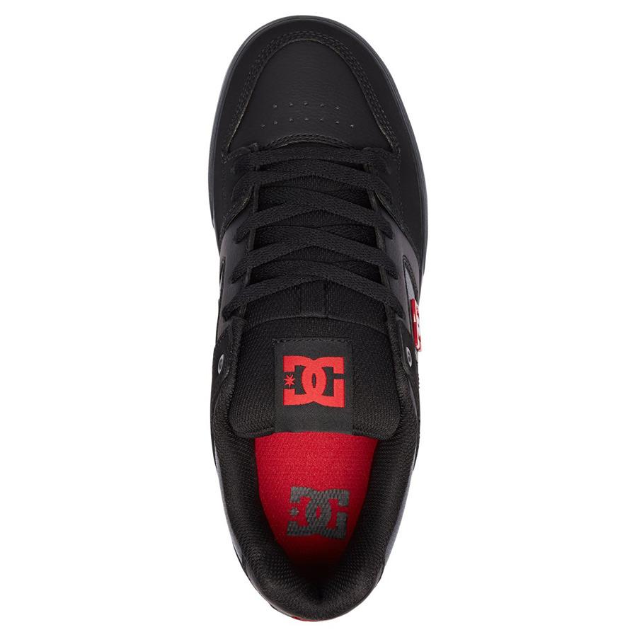dc Court Graffik SE top view mens Skate Shoes black/red 300927-xkrk