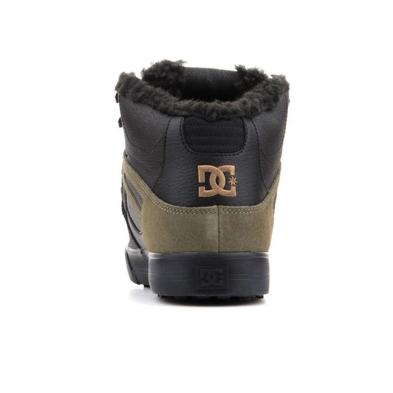 dc Spartan High WC WNT High Top Shoes back view mens winter boots black/green adys400005-bve