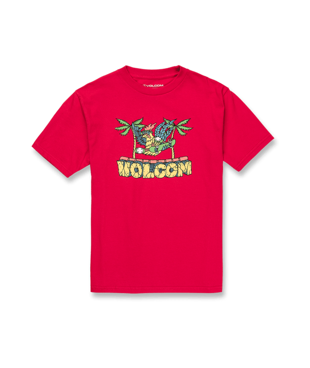 Volcom Boys Kahlahoo Short Sleeve Tee in Ribbon Red.