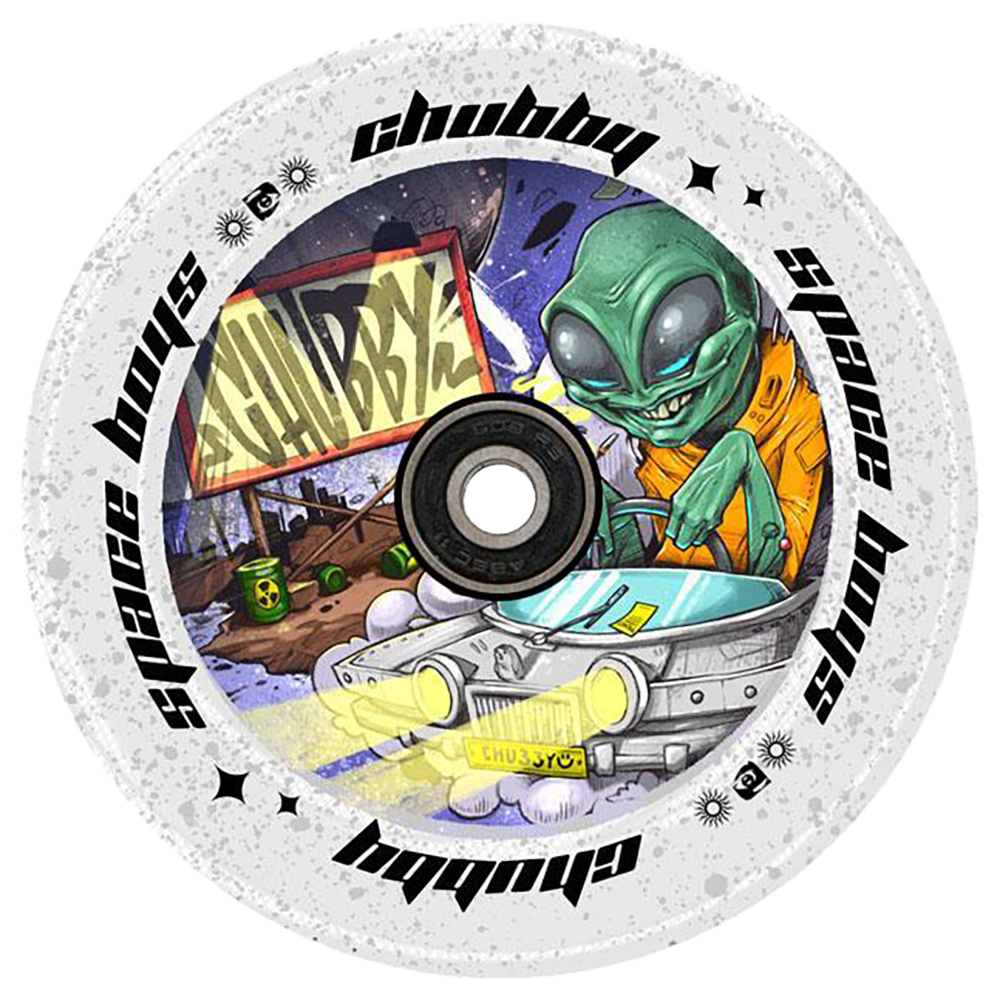 Chubby Spaceboys Alien Clear Glitter - Single Wheel