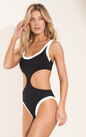 Maaji Womens Black Orchid Shadows One Piece