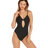 Women's Volcom Simply Seamless One-Piece Bathing Suit in Black.
