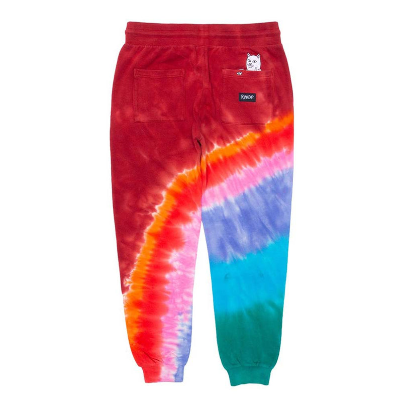 RIPNDIP OG Prisma Embroidered Sweatpants in Red Tie Dye.