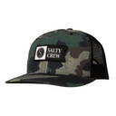 Salty Crew Salty Crew Men's Pinnacle 2 Retro Trucker Hat Military/Silver 1SZ Mens Hats Curved Brim
