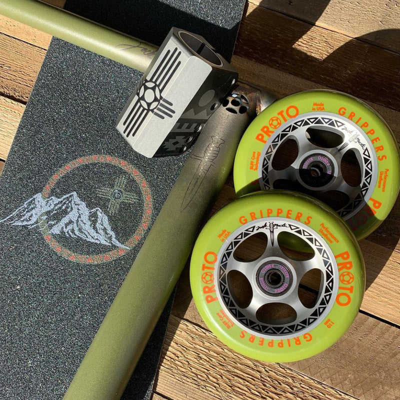 nspired by one of the best to ever do it, the brand new @z.martini “Tracker” Grippers are the perfect wheel to help you hunt for the finest spots the streets have to offer. Grippers are some of the fastest wheels on the market. Proto Tracker Grippers Zack Martin Signature 110mm Wheels Colour: GREEN PSWHGP10Z2