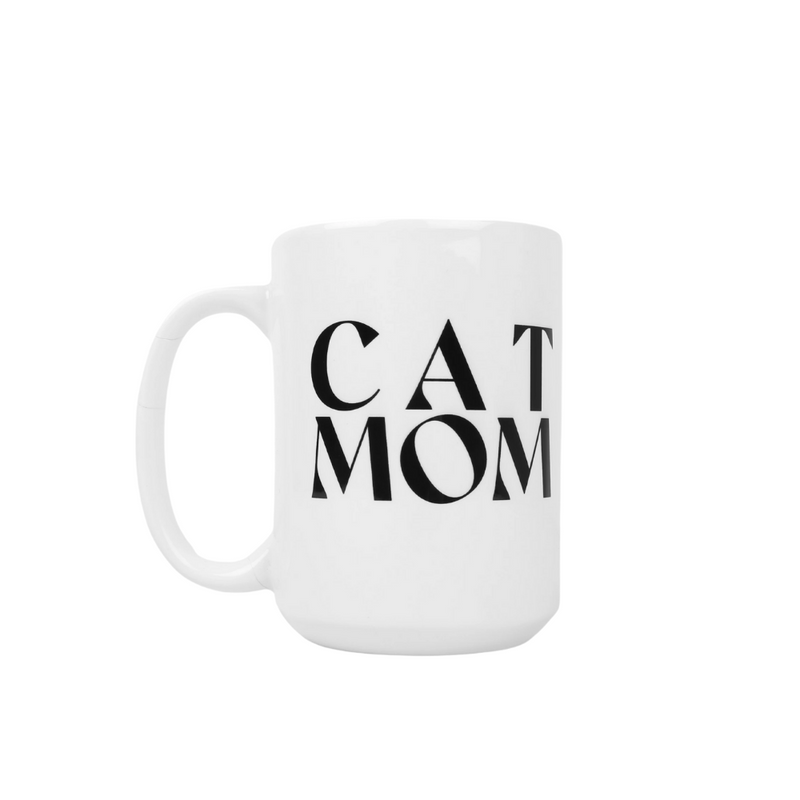 Brunette "Cat Mom" Mug