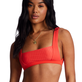 Billabong Billabong Women's Lined Up Top Bright Poppy S Womens Bikini Tops
