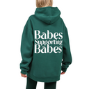 Brunette Brunette "Babes Supporting Babes" Big Sister Hoodie Olive XS/S Womens Pull Over Hoodies