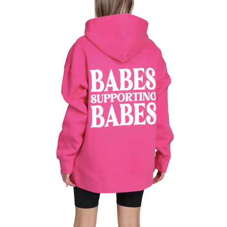 Sweat à capuche Big Sister "Babes Supporting Babes" brune