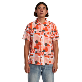 RVCA RVCA Men's Jesse Brown Short Sleeve Multi M Mens Button Up Short Sleeve Shirts