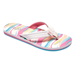 Roxy Roxy RG Vista Loreto Flip Flops White/New Teal 11 Youth Girls Sandals 5T to 13T and 1 to 7 US Size