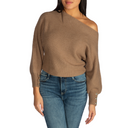 Guess Guess Women's Button Cuff Isadora Sweater SILK TAUPE HEATHER MULTI S Womens Sweaters