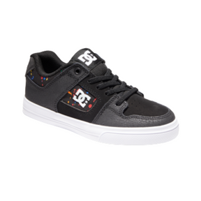 DC DC Pure Elastic Boys Shoes Black / Splatter 11 Youth Boys High Tops 5T to 13T and 1 to 7 US Size