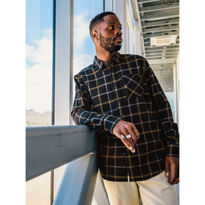 Volcom Volcom Mens Caden Plaid Long Sleeve Shirt Black M Mens Button Up Long Sleeve Shirts