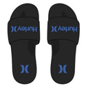 hurley Hurley Men's One and Only Slide Black/Blue 8 Mens Slip on Sandals 5 to 11