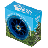River Glides are smooth, fast and flowy. Hands down the smoothest wheel in the scooter industry and ideal for hitting the park. Featuring BUFF Core Technology to reduce dehubbing.  River Wheel Co - Glides 110mm Colour: Sapphire Picture Position: vertical (with box) RVWHGL10BL